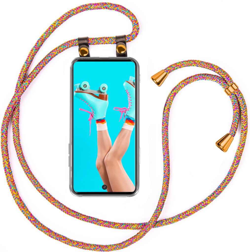 UMHÄNGEHÜLLE + KORDEL für Samsung Galaxy S20 Ultra, Farbe:Regenbogen
