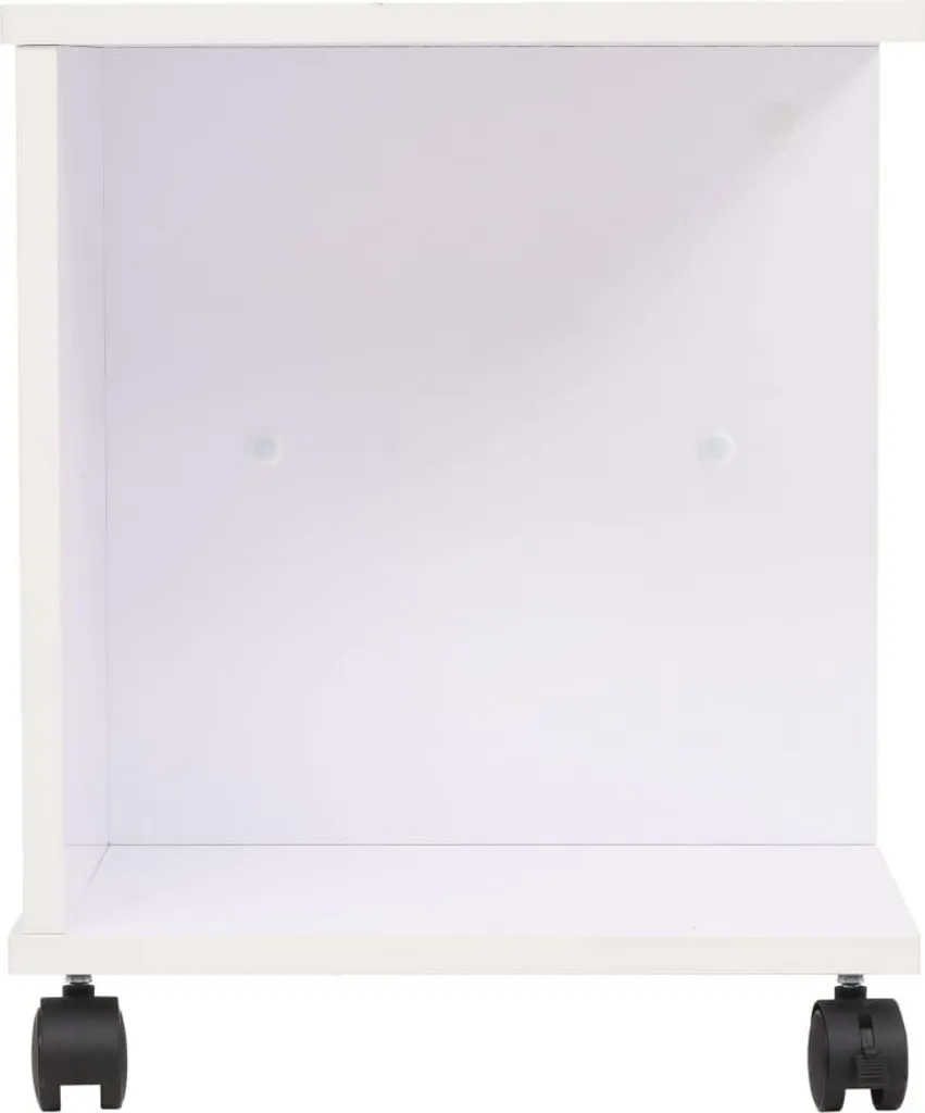 Table d'appoint mobile gain de place - Solution rangement 50x35 Blanc - 4