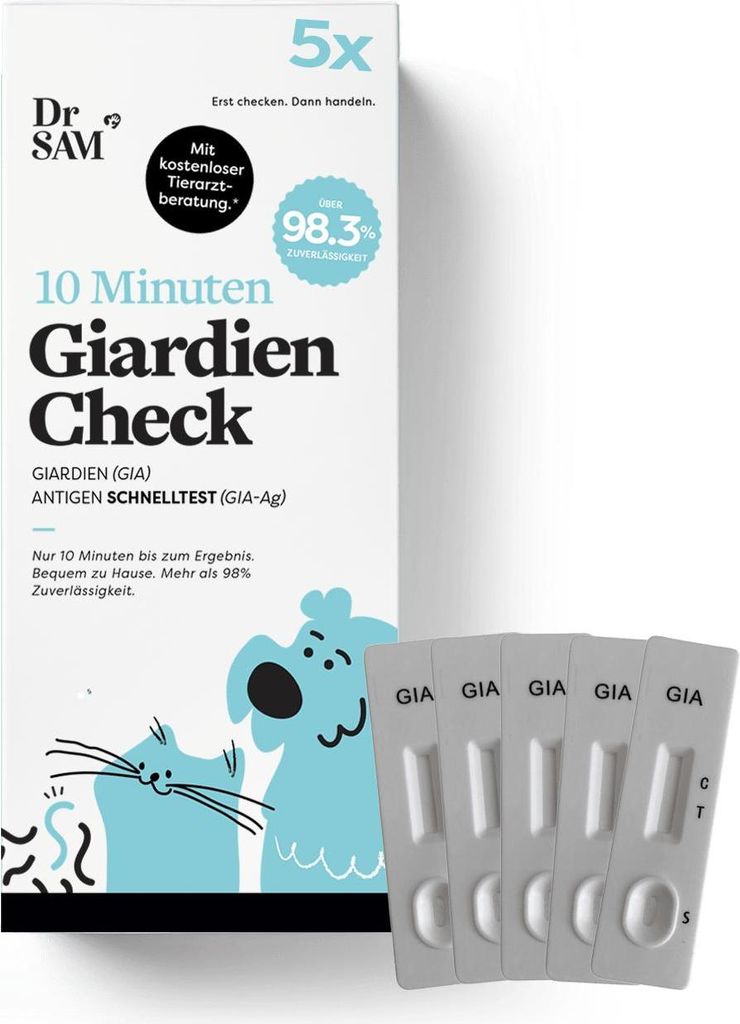 Dr. SAM Giardien Check 5er – 10-Minuten Antigen-Schnelltest