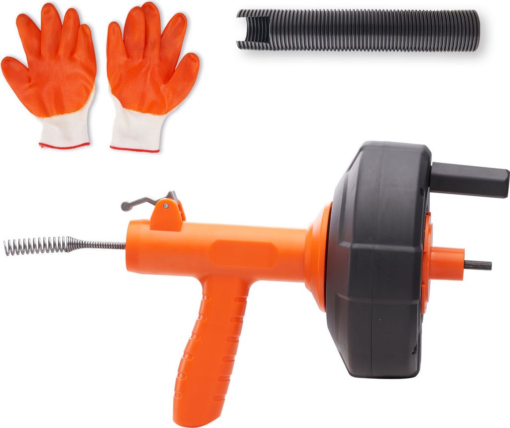 SucceBuy 25 Fuß Rohrreinigungsspirale, automatische Rohrreinigungsspirale mit Bohraufsatz, Verstopfungsentferner für Küche, Bad, Dusche, Waschbe...
