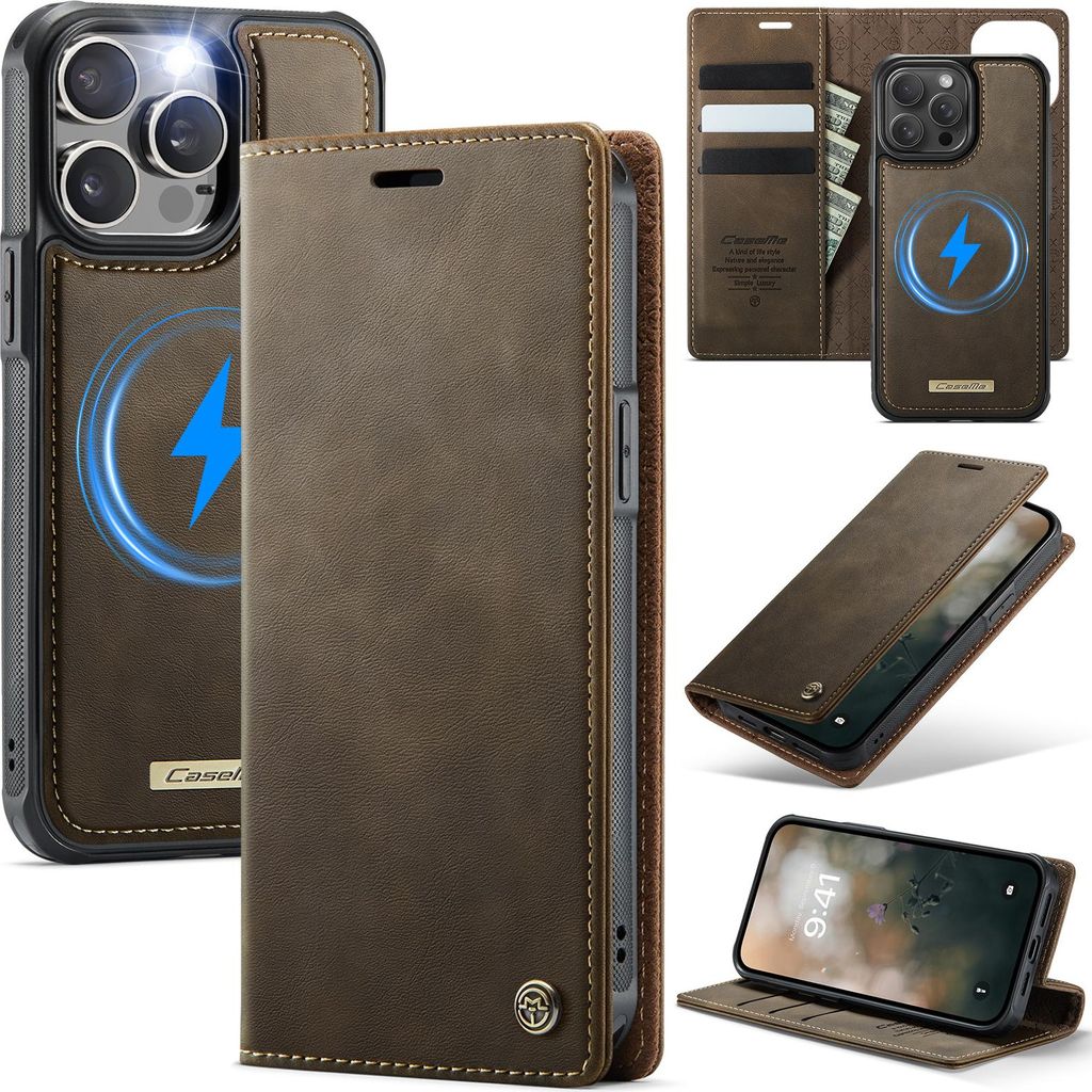 Handyhülle für iPhone C49 2in1 Für iPhone 15 Pro Max-Braun