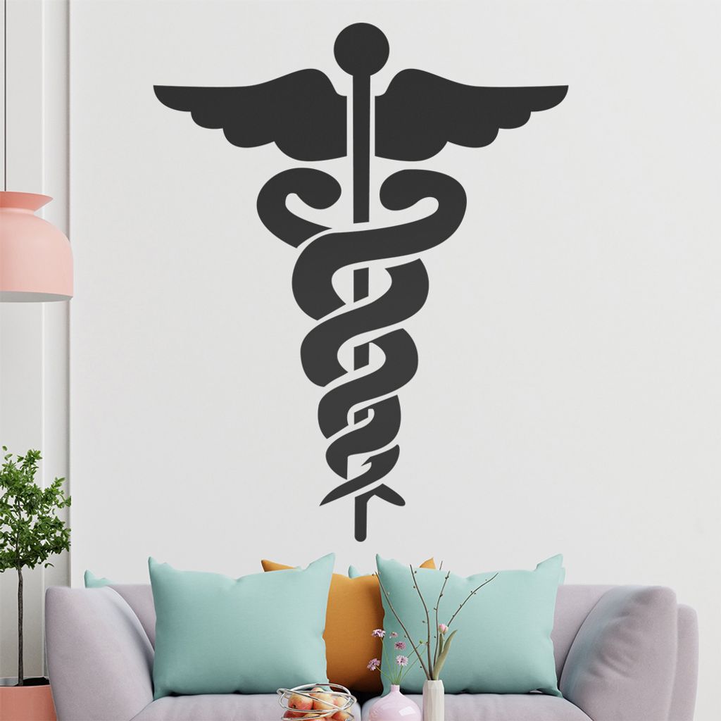 KIWISTAR Äskulapstab - Medizin Apotheke Wandtattoo in 6 Größen - Wandaufkleber Wall Sticker - Dekoration, Küche, Wohnzimmer, Schlafzimmer, Bade...