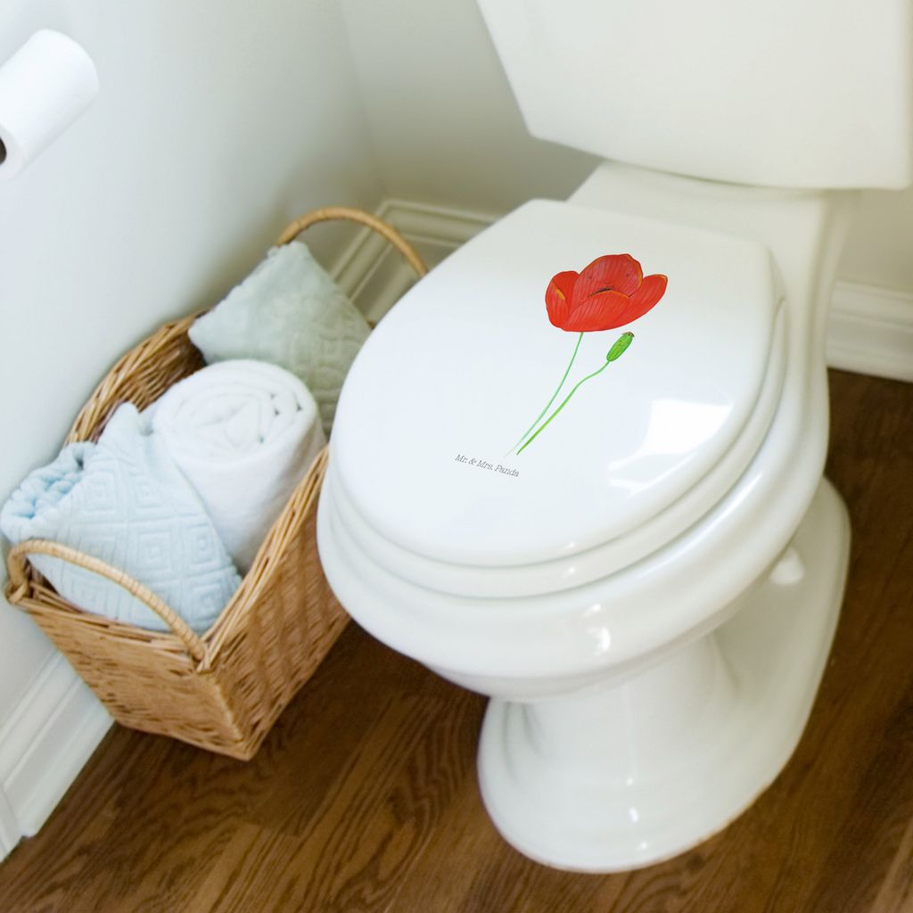 Mr. & Mrs. Panda Motiv WC Sitz Blume Mohnblume - Weiß - Produktbild 3