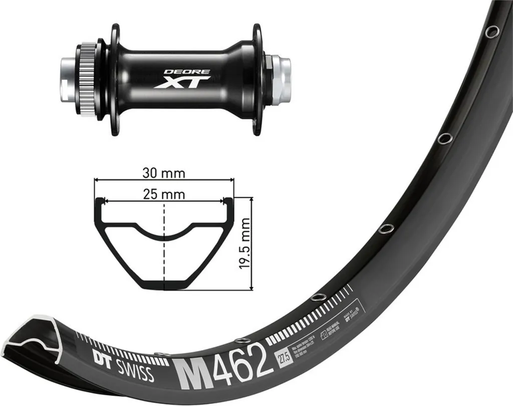 Roue Avant VTT DT Swiss M 462 29 Boost 110/15 mm Montage XT CL