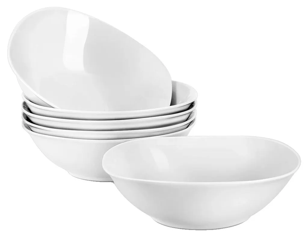 Bols et Coupes en Porcelaine Blanche Lot de 6 Pièces Empilables Design