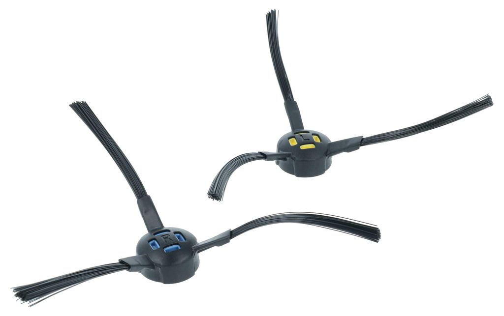 vhbw 2x Seitenbürste kompatibel mit iLife V80, V8s Saugroboter - Reinigungsbürsten Set, links/rechts, schwarz / blau / gelb