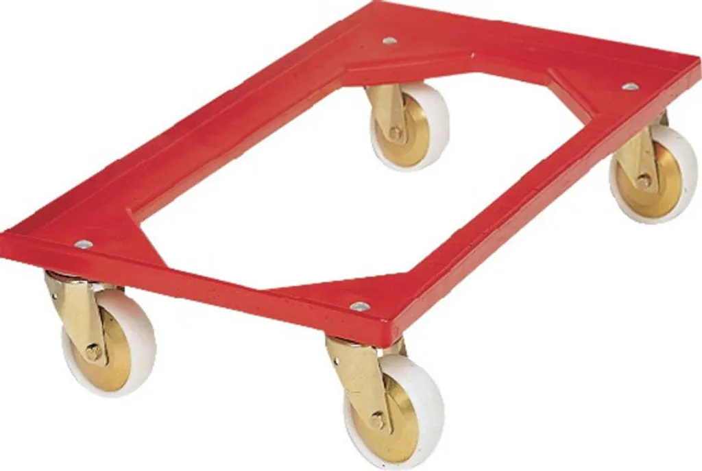 Chariot ABS rouge 250kg haute résistance avec roues en polymère