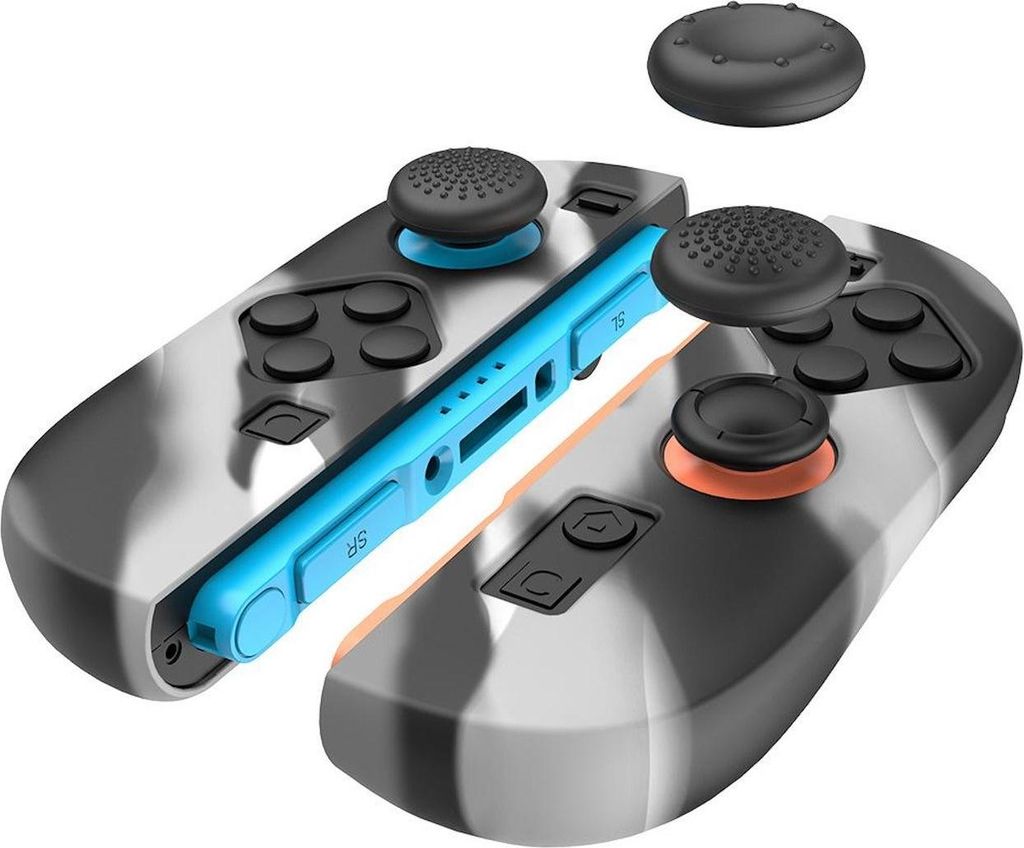 Für Nintendo Switch 2 Joy-Con Silikon Schutz Hülle Joystick Kappen Grau / Weiß