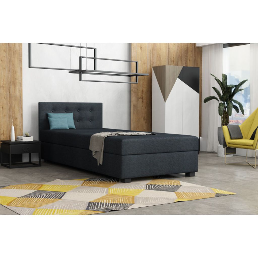 Einzelbett 80x195 XIRA 2 mit Stauraum - Graphit