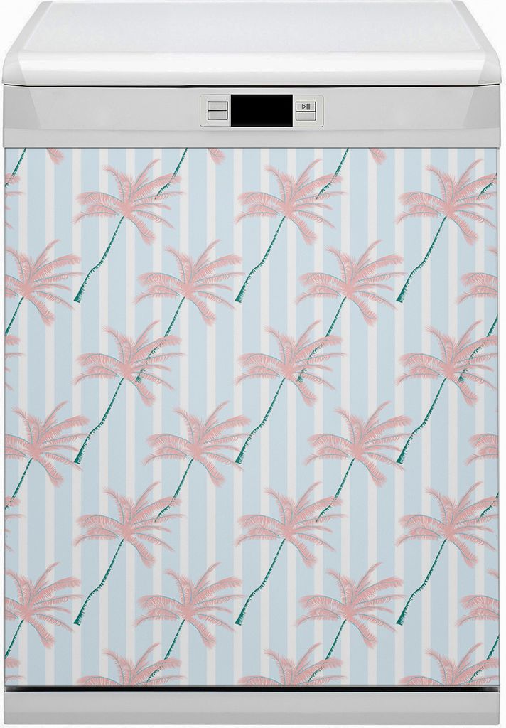 Dekorative Magnetmatte Küche Geschirrspüle 60x70 cm Magnet für Spülmaschine - Blätter von Palmenblättern