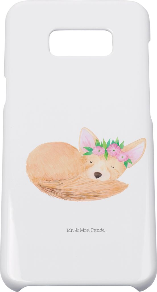 Mr. & Mrs. Panda Samsung Galaxy S8 plus Handyhülle Wüstenfuchs Blumen - Weiß - Geschenk, Cover, Handy, Hülle, Wüste, Blumenkranz, Afrika, Glü...