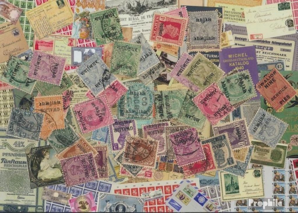 Briefmarken Gwalior 50 verschiedene Marken Produktbild 