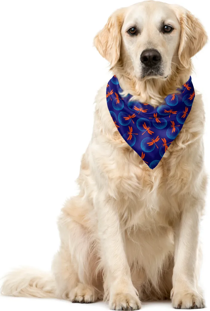Pet Bandana Libellule ABAKUHAUS 55x55 | Accessorio Cane Vermilion