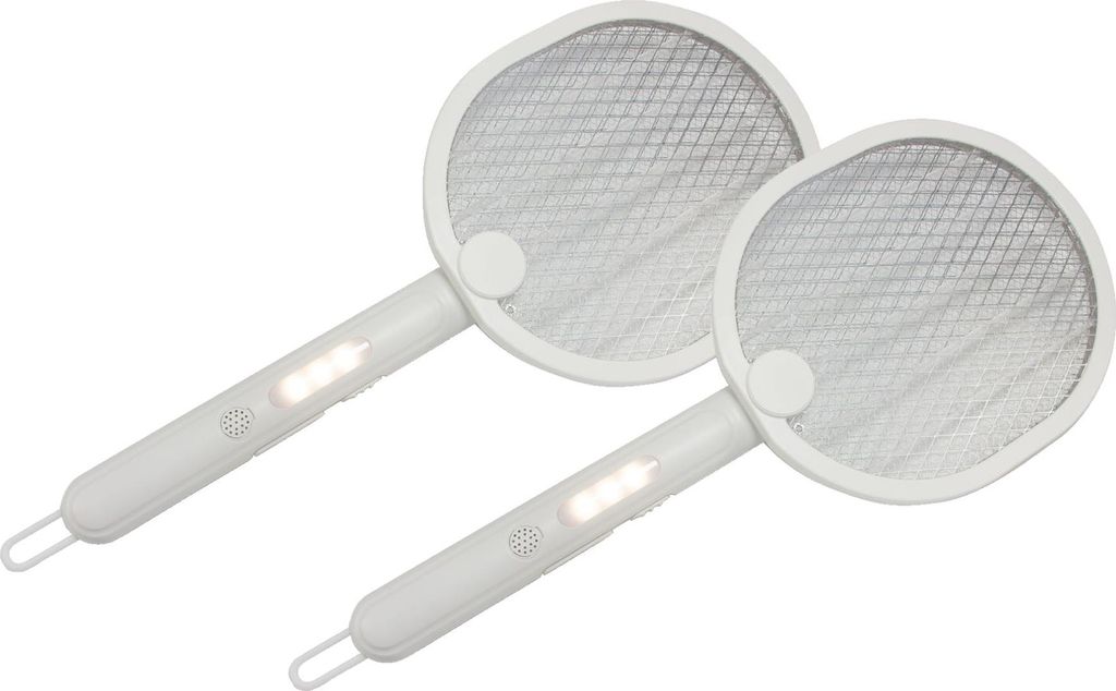 2er Set Elektrische Fliegenklatsche Akku UV Licht Produktbild 