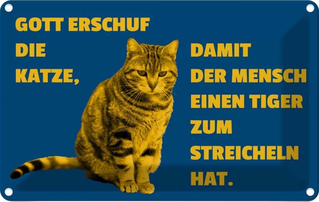 vianmo Blechschild 12x18 cm Katze Tiger zum streicheln Tier Haustier