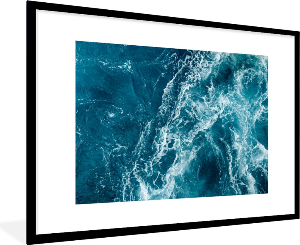 MuchoWow MuchoWow Gerahmtes Poster Meer - Wasser - Golf 90x60 cm - Poster mit zchwarzem Bilderrahmen - Wanddekoration - Fotos