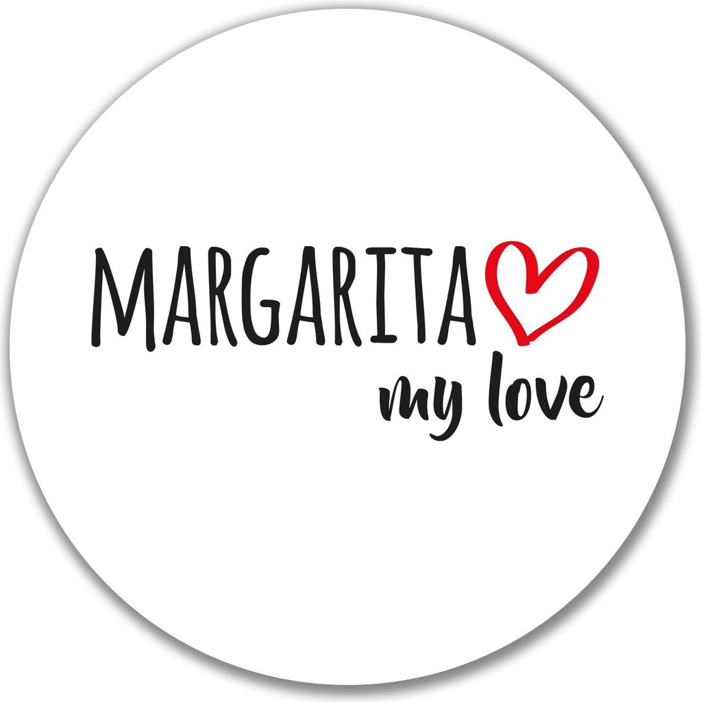 Huuraa Aufkleber Margarita Island my love 10cm rund Sticker Geschenkidee