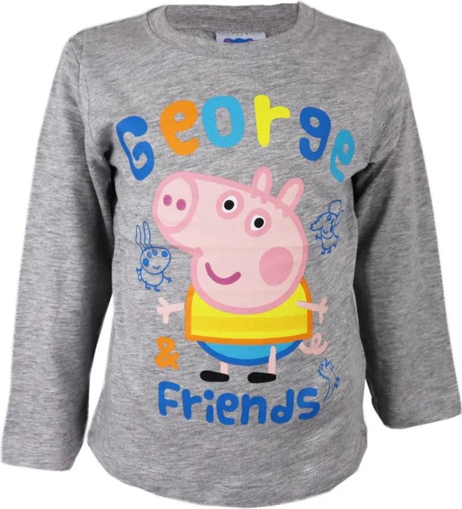 Peppa Wutz George Jungen Kinder langarm T-Shirt – Grau / 92 Produktbild 