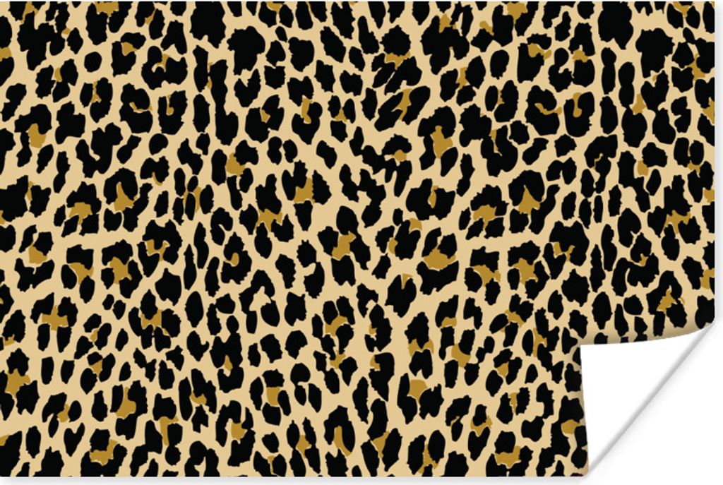 MuchoWow Poster Leopardenmuster - Design - Gelb 60x40 cm - Schlafzimmerdekoration