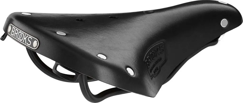 Brooks B17 Short Selle Vélo Noire avec Châssis Acier et Cuir Artisanal