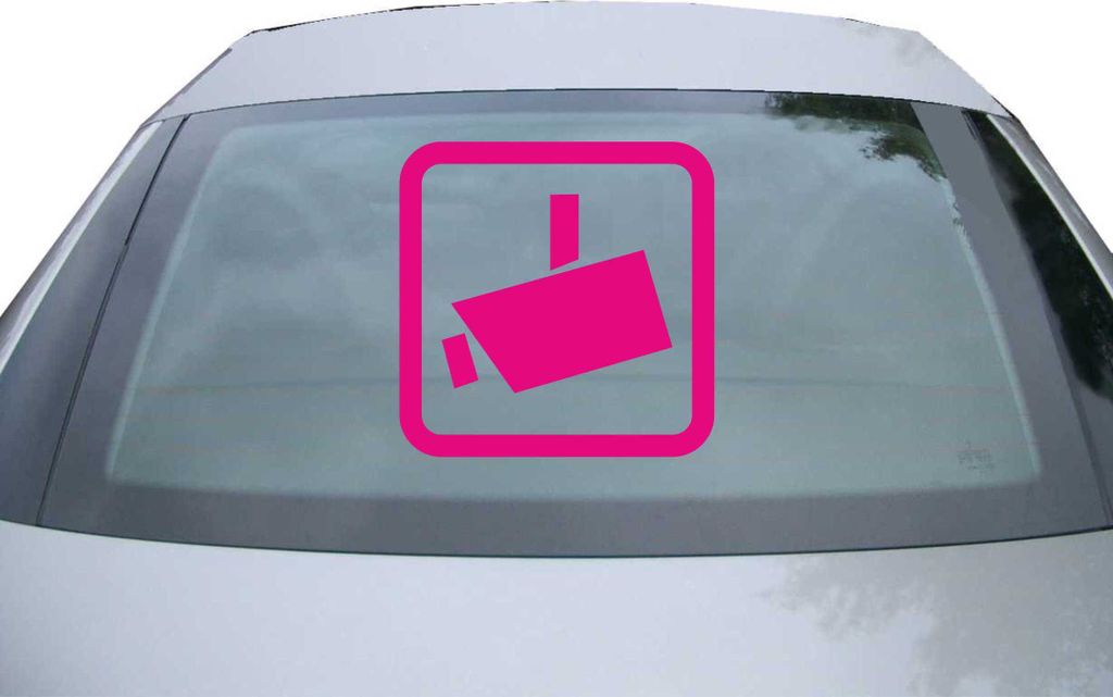 Indigos UG - Aufkleber Heckscheibe & Motorklappe DE2325 - pink - 600x600 mm - Videoüberwacht - Auto Scheiben Fenster Heckklappe Tuning Racing JDM ...