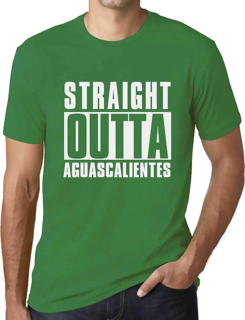 Herren Grafik T-Shirt Direkt aus Aguascalientes – Straight Outta Aguascalientes – Öko-Verantwortlich Vintage Jahrgang Kurzarm Lustige Druck Ge...