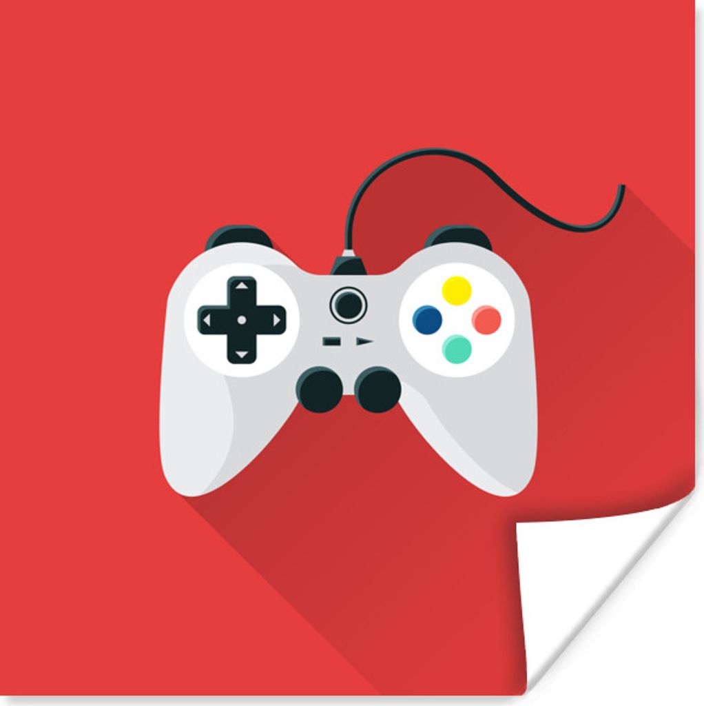 MuchoWow Poster Controller - Spiele - Rot 75x75 cm - Wand Dekoration