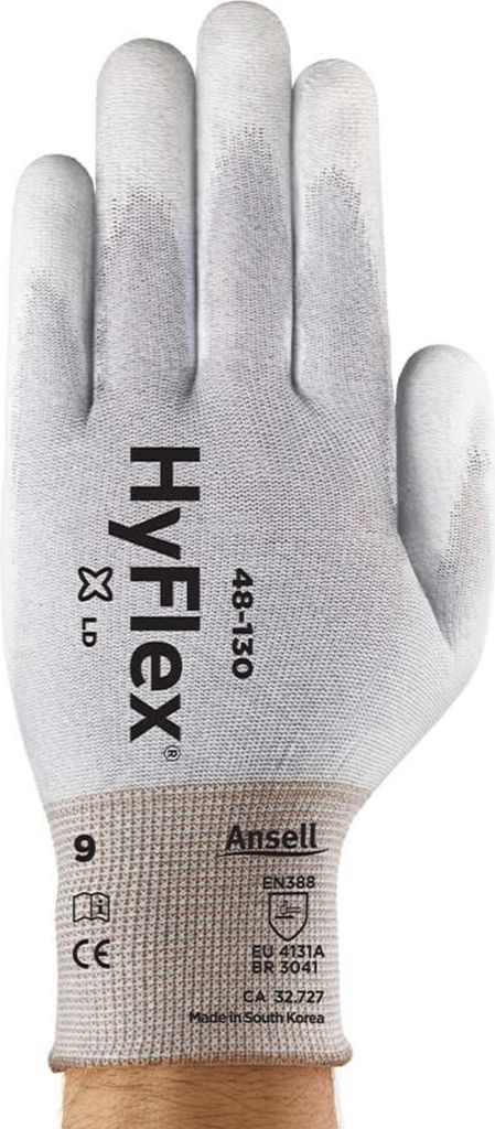 ANSELL touchscreenfähiger Schutzhandschuh HyFlex 48-130 ESD Weiß, 9