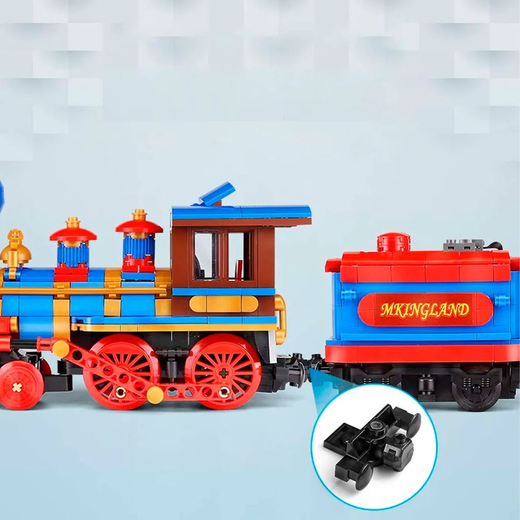 Train électrique de Noël télécommandé en briques - Modèle RC 450 pièces