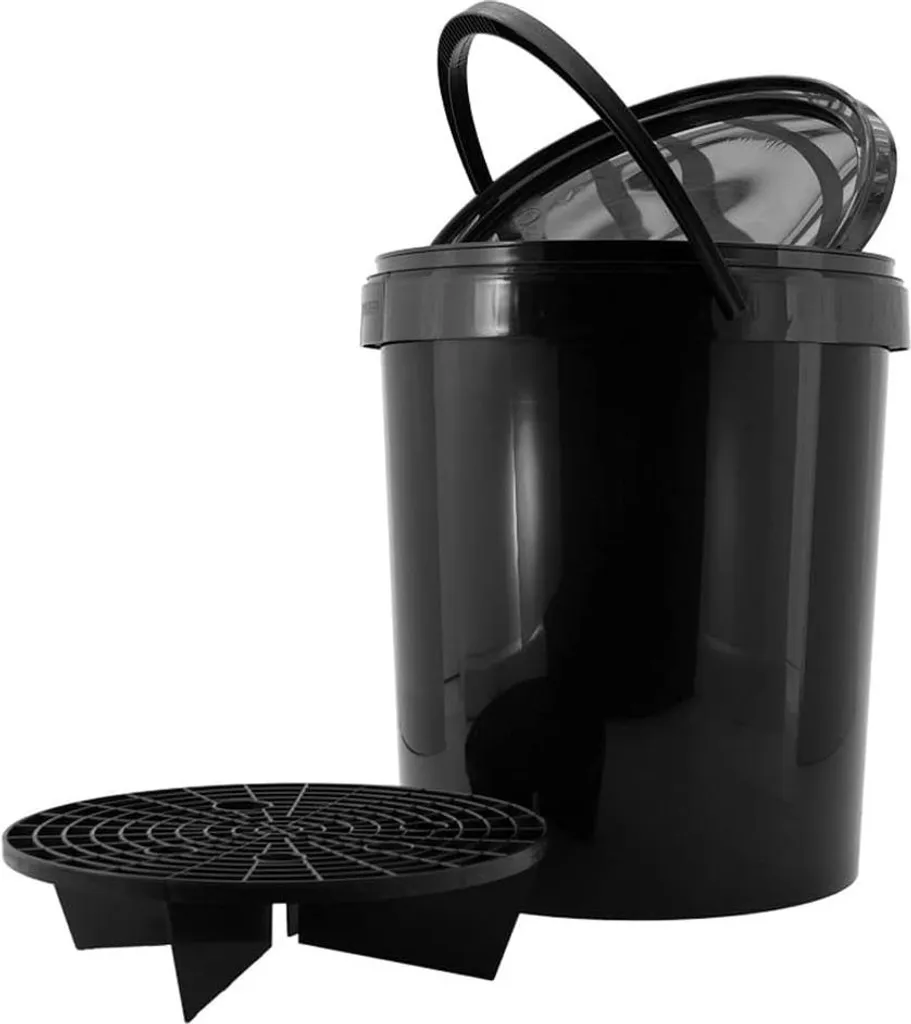 Seau de lavage voiture noir 15L avec couvercle et Grit Guard inclus