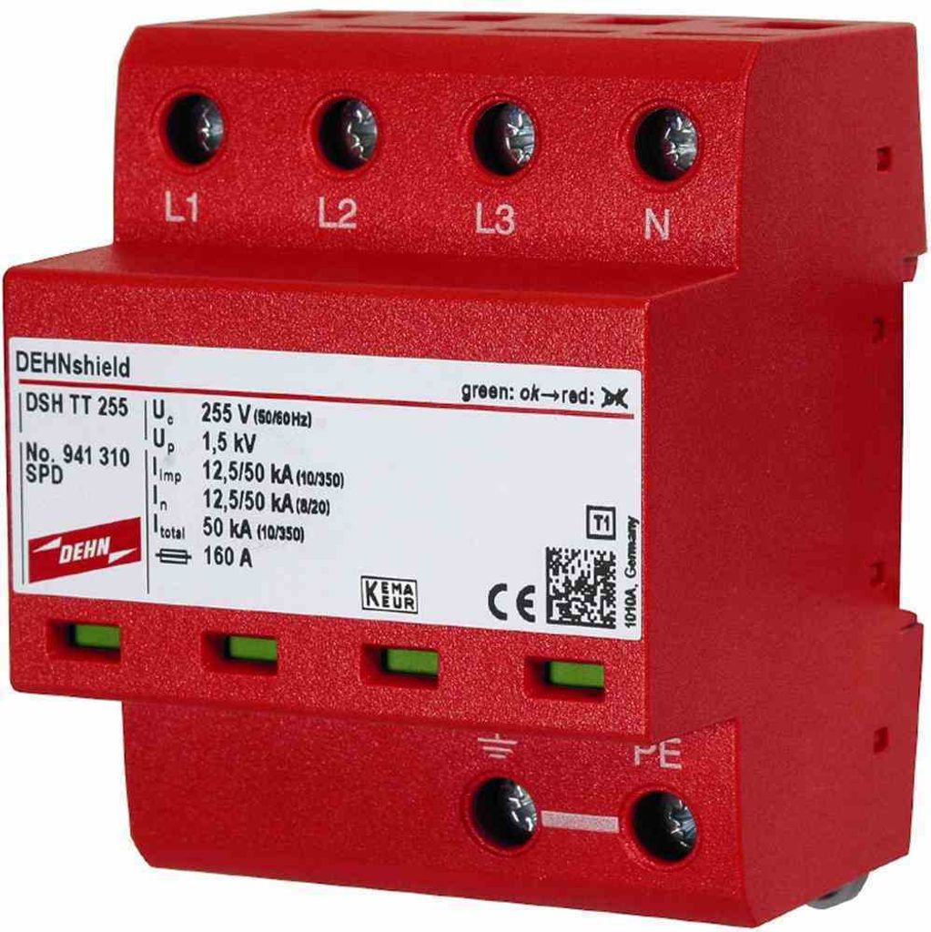 DEHN AC Überspannungsableiter, 3-polig+N/PE, Typ I/II, 1 Stk.