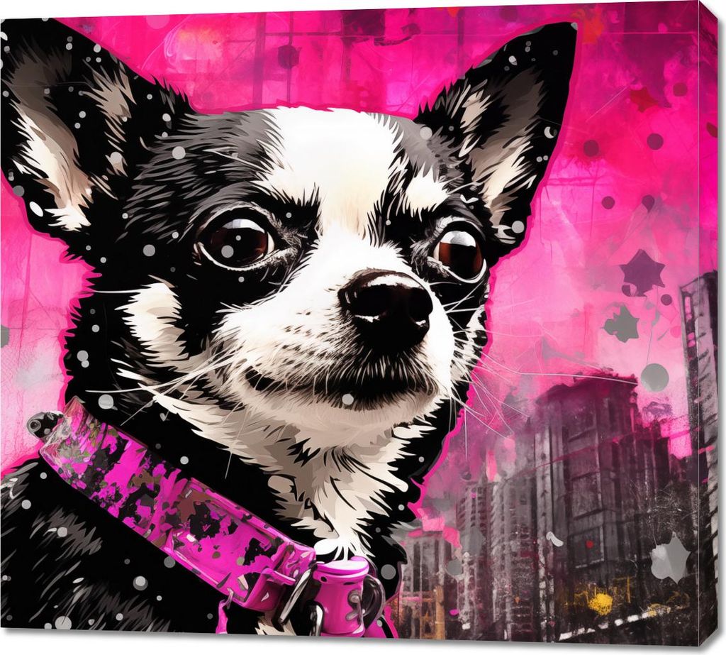 Bild 100x90cm Kleiner Hund mit großer Seele