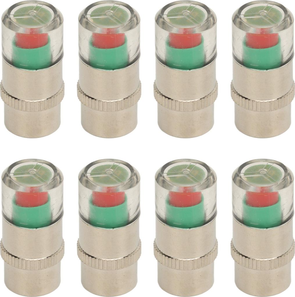 8 Stück Auto-Reifendruckkappen, 35 PSI, 2,4 Bar, TPMS-Monitor, Sensoranzeige, 3-Farben-Alarm