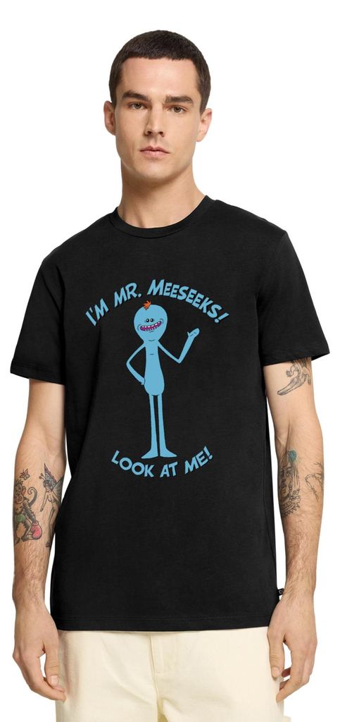 Spreadshirt Rick and Morty Mr Meeseeks Look At Me Männer Premium T-Shirt, XXL, Schwarz