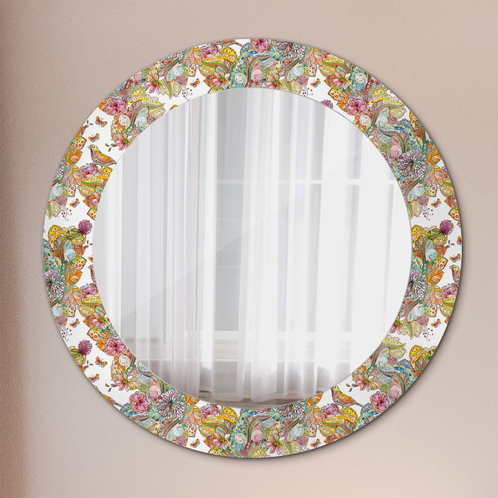 Wohnzimmer Spiegel - Mirror zum Wandspiegel Schlafzimmer – Schminkspiegel - Traum Von Märchenland - Rund: Ø60 cm