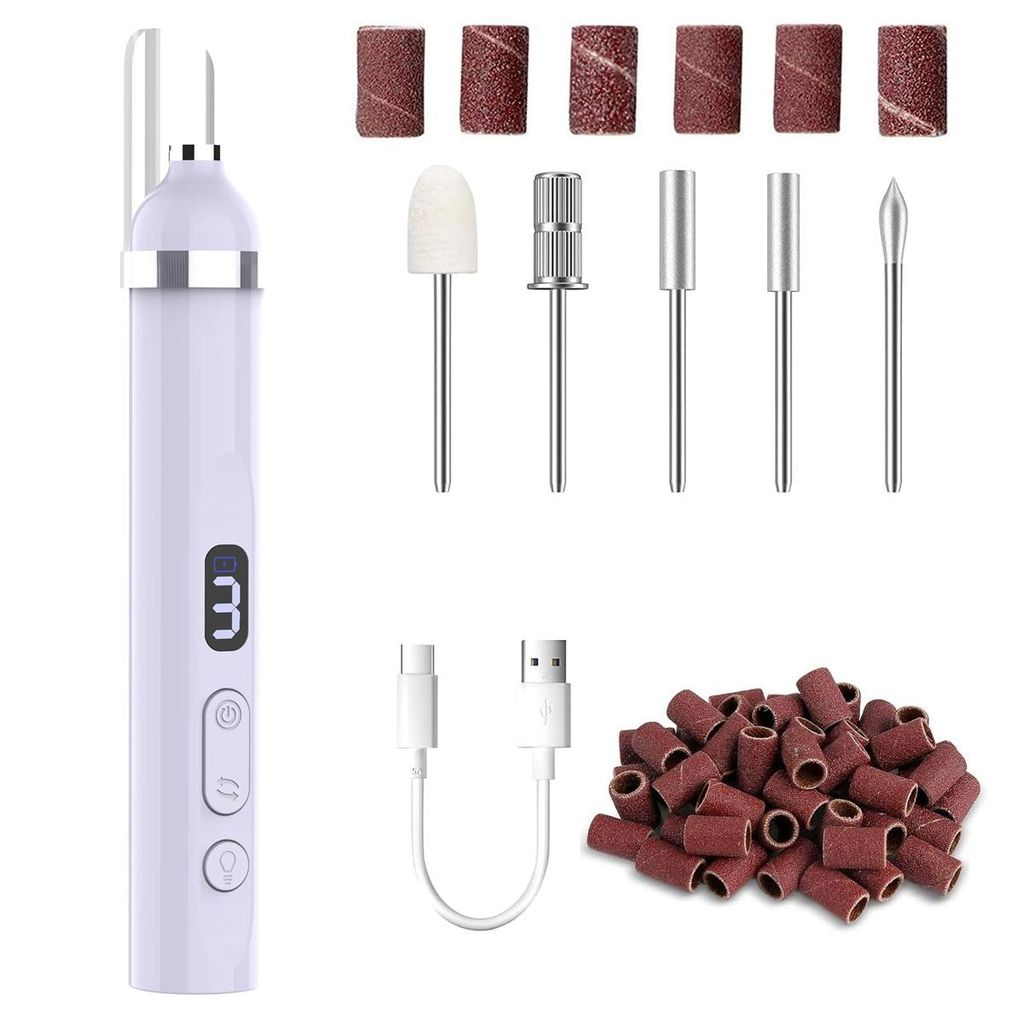 Acryl-Nagelset , Tragbares elektrisches Nagelfeilen-Set für Acryl- & Gel-Nägel, inklusive Fräser und Feilenbänder, ideal als Geschenk zum Valen...