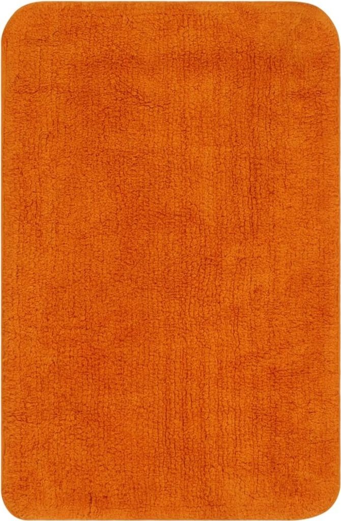 vidaXL Ensemble de tapis de bain 2 pièces tissu orange Image du produit 