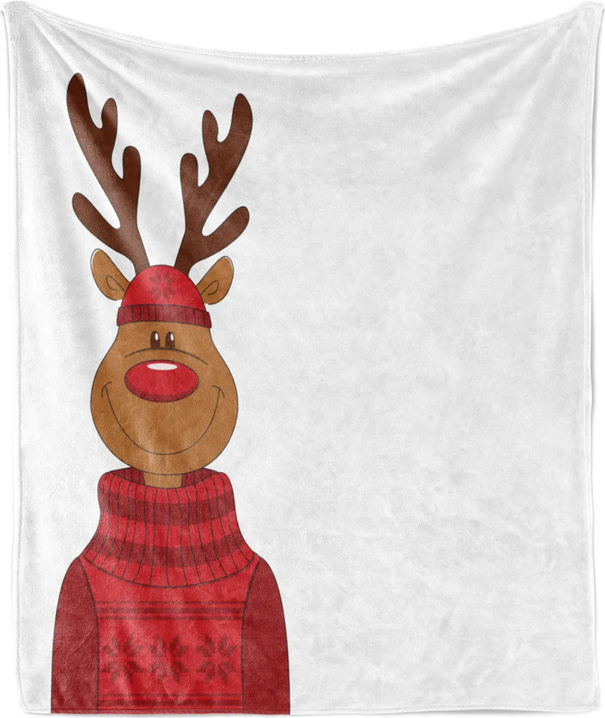 Coperta Natale ABAKUHAUS da Viaggio e Casa - Pile Flanella 125x175 cm