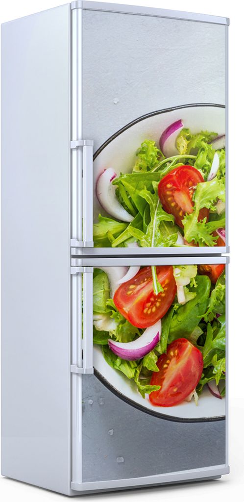 Kühlschrankdekoration 60x180 cm Aufkleber auf dem Kühlschrank - Grün vegan Salat
