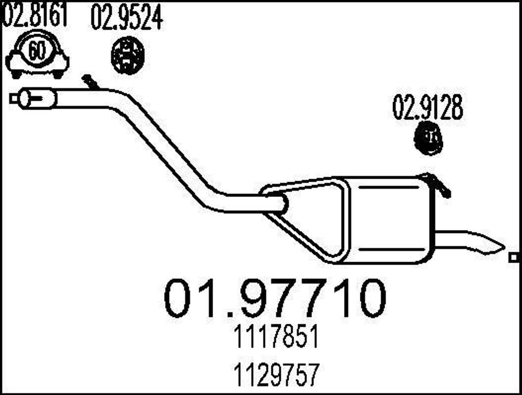 MTS 01.97710 Endschalldämpfer für FORD MONDEO III Kombi (BWY) Auspuff