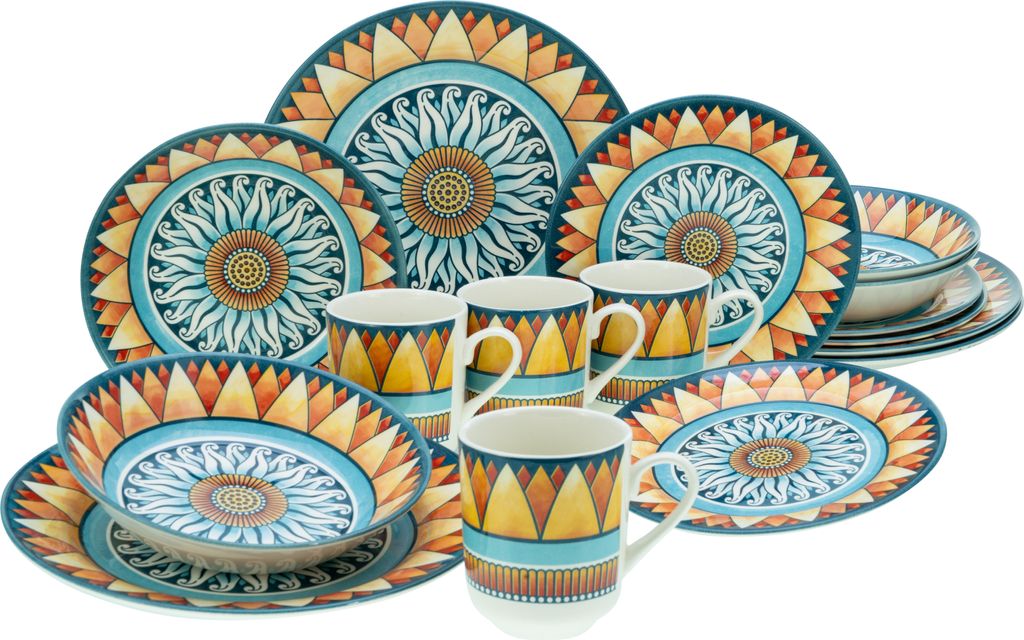 CreaTable, 17836, Soleil Bunt, Kombiservice 16-tlg, Steingut