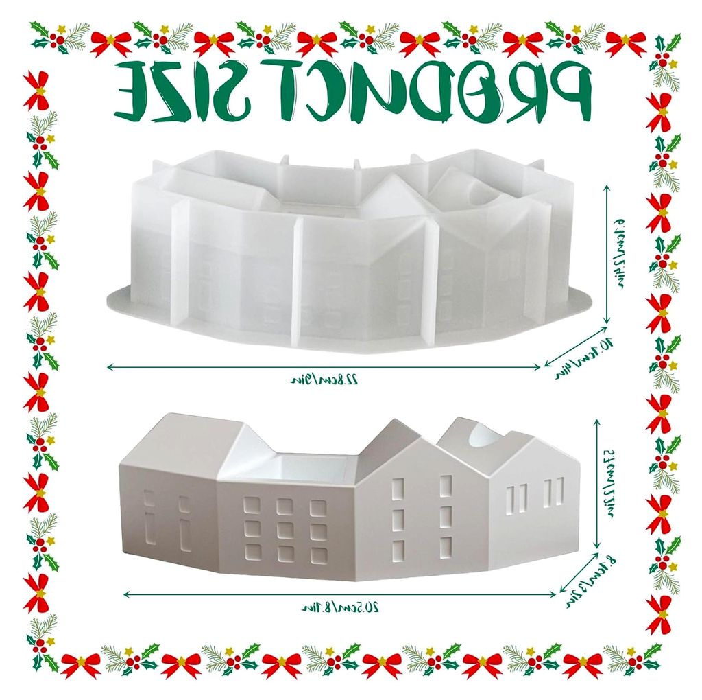 Silikonformen für Weihnachten, 3D Silikonform Haus Kerzenhalter Gießform
