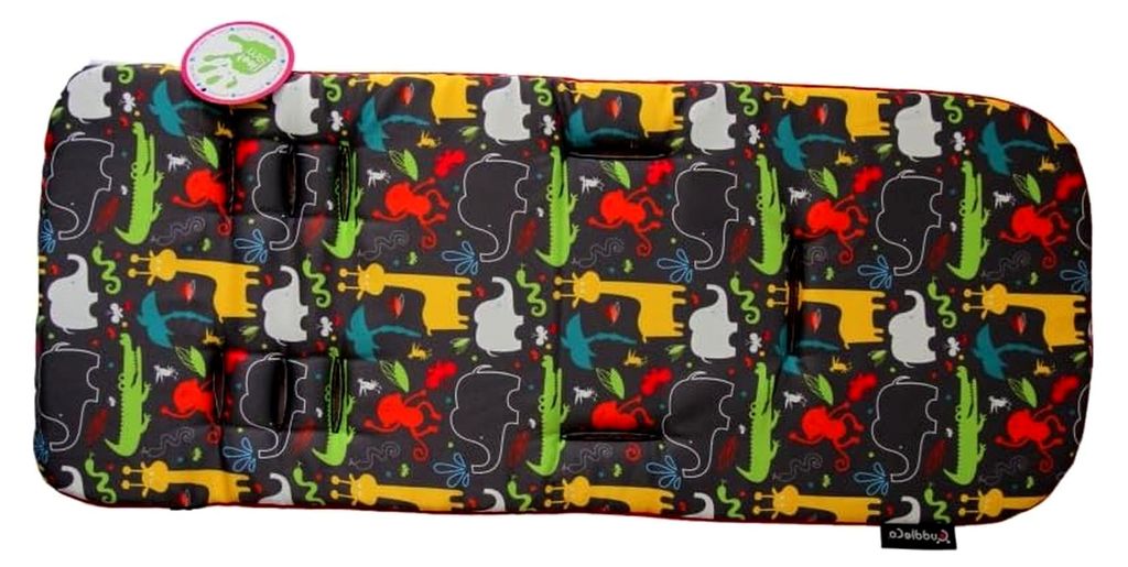 Cumfi Cush - weiche, bequeme Sitzauflage für Kinderwagen und Buggy, Polsterung für zusätzlichen Komfort während Spaziergängen mit Tiermotiven