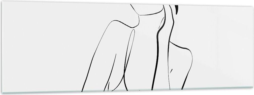 Bilder auf glas - Einteilig - Frau Linien Minimalismus - 160x50cm - Glasbilder - Wandbilder - Bilder - zum Aufhängen bereit - Wanddekoration aus G...