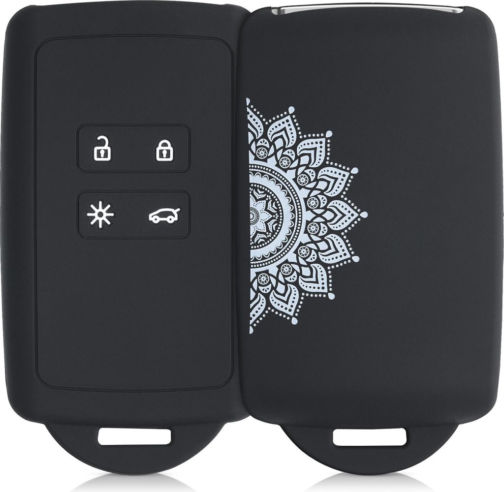 kwmobile Autoschlüssel Hülle kompatibel mit Renault 4-Tasten Smartkey Autoschlüssel (nur Keyless Go) - Silikon Schutzhülle Schlüsselhülle Cover