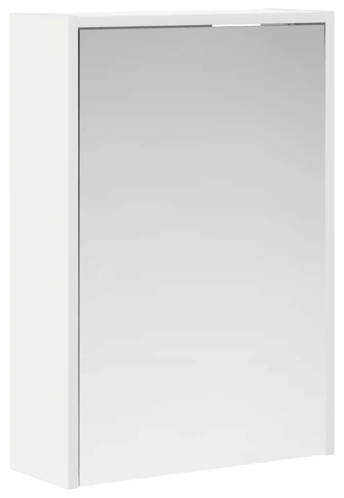 Meuble de salle de bain avec miroir blanc pour rangement mural compact