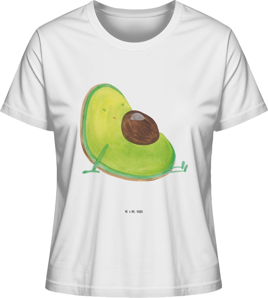 Mr. & Mrs. Panda damen shirt Avocado Schwangerschaft Größe M - Weiß - Geschenk, Oberteil, Basic T-Shirt, Liebe, Schwanger, Babyparty, Rundhals, ...