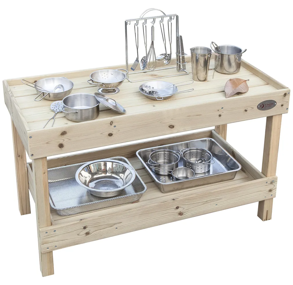 Plan de Travail Cuisine Enfant en Bois pour Activités Éveillées et Jeux