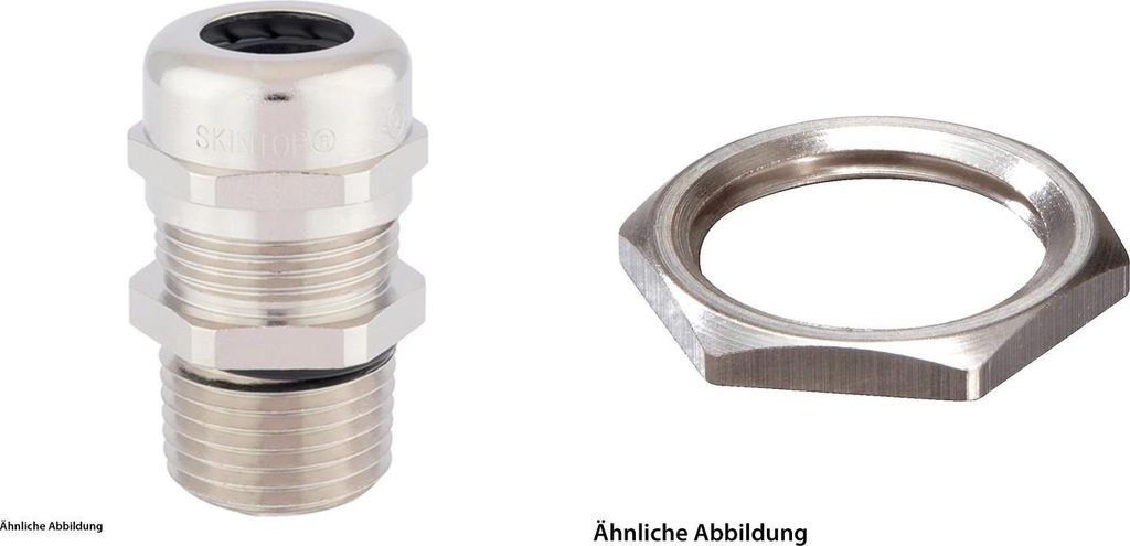 LAPP Verschraubung mit Gegenmutter 1/4 Zollx1,411 Messing (CuZn) vernickelt Gewindelänge 15,0mm - 1 Stück