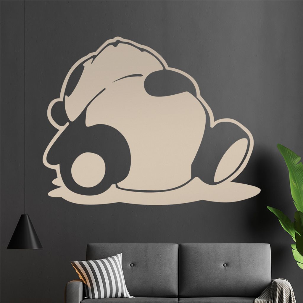 schlafender Teddy Bär Wandtattoo in 6 Größen - Wandaufkleber Wall Sticker - Dekoration, Küche, Wohnzimmer, Schlafzimmer, Badezimmer